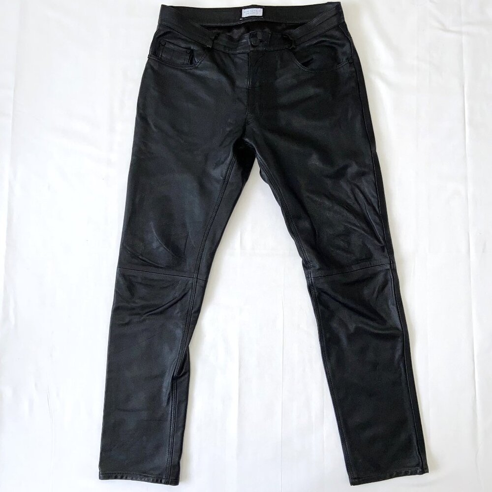 Ron Tomson Men's Black Leather Pants Size 31